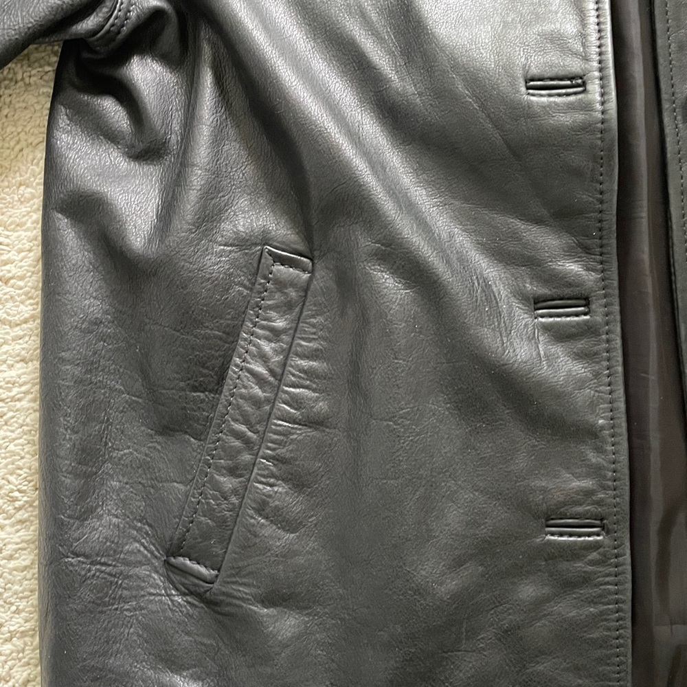 J. Crew Black Leather Jacket M - Picture 10 of 11